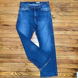VTG Wrangler Relaxed Bootcut Jeans Blue Denim Mens 32x30  90s Y2K Cowboy Style